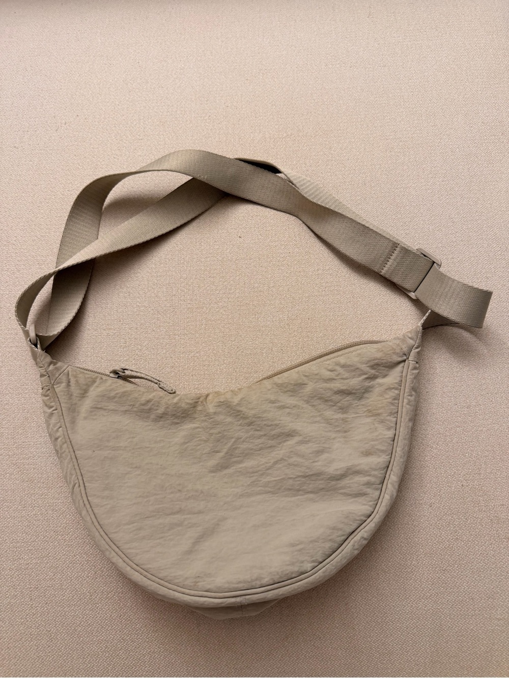 Uniqlo Beige Crescent Crossbody Bag